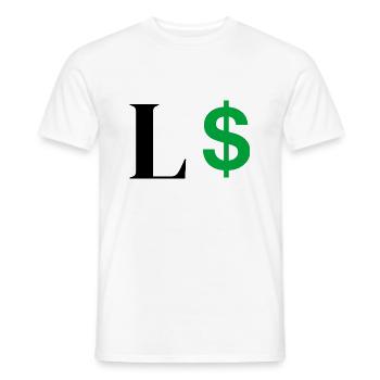 Letter l dollar - Men's T-Shirt - white - Front - AI Model Male 178 dark (178cm)