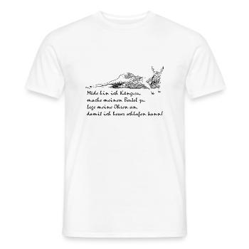Kangourou fatigué - T-shirt homme - blanc - Devant - AI Model Male 178 dark (178cm)