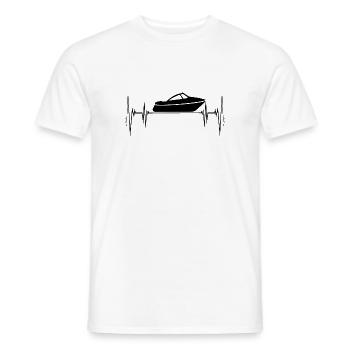 Bateau coeur de ligne de cœur battement de cœur bateau à moteur capitaine été - T-shirt homme - blanc - Devant - AI Model Male 178 dark (178cm)