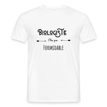 Biologiste plus que formidable humour citation - T-shirt homme - blanc - Devant - AI Model Male 178 dark (178cm)