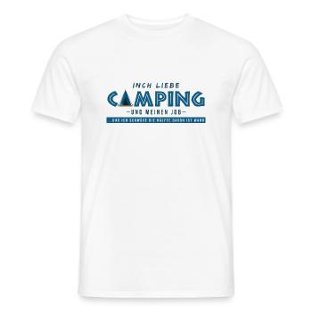 campen arbeit campingwagen lustige sprüche camper - Männer T-Shirt - Weiß - Vorne - AI Model Male 178 dark (178cm)