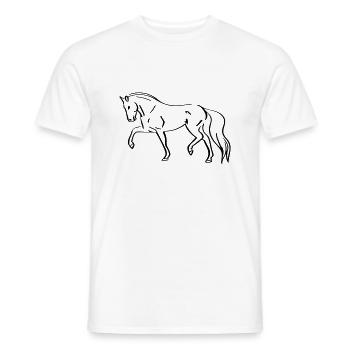 Horse Line Art - Minimalist - Men's T-Shirt - white - Front - AI Model Male 178 dark (178cm)