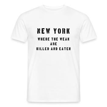 Chemise New York Where The Weak Are Killed & Eaten - T-shirt homme - blanc - Devant - AI Model Male 178 dark (178cm)