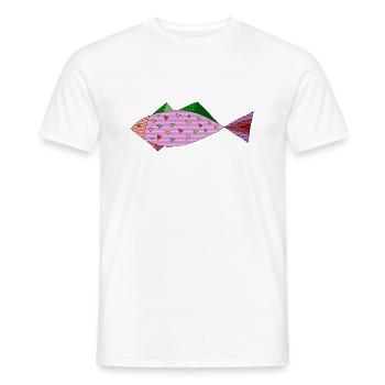 Poisson - T-shirt homme - blanc - Devant - AI Model Male 178 dark (178cm)