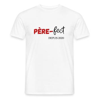 Père fect Depuis 2020 - T-shirt homme - blanc - Devant - AI Model Male 178 dark (178cm)