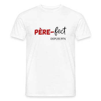 Père fect Depuis 1974 - T-shirt homme - blanc - Devant - AI Model Male 178 dark (178cm)