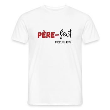 Père fect Depuis 1972 - T-shirt homme - blanc - Devant - AI Model Male 178 dark (178cm)