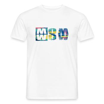 Mama Mom Wow Mothers Day Funny Cute Family Mother - Men's T-Shirt - white - Front - AI Model Male 178 dark (178cm)