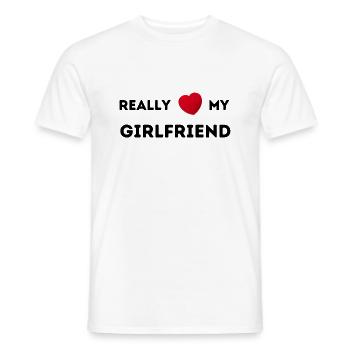 Real love my Girlfriend - Men's T-Shirt - white - Front - AI Model Male 178 dark (178cm)
