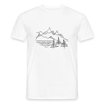 BW Mountains - Men's T-Shirt - white - Front - AI Model Male 178 dark (178cm)