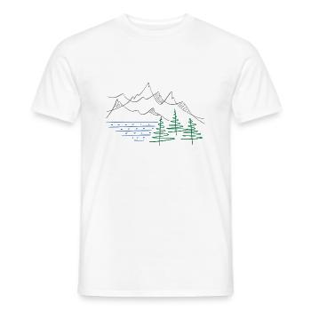 Mountains - Men's T-Shirt - white - Front - AI Model Male 178 dark (178cm)