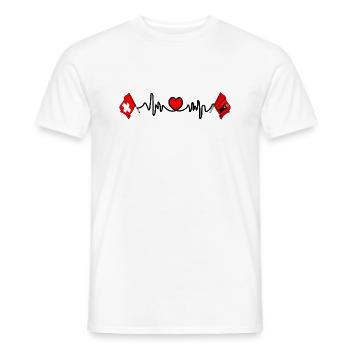 Cardio Herz Flagge Schweiz und Flagge Glarus - Männer T-Shirt - Weiß - Vorne - AI Model Male 178 dark (178cm)