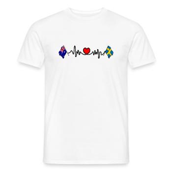 Cardio cardiaque avec Flag Australia, Suède - T-shirt homme - blanc - Devant - AI Model Male 178 dark (178cm)