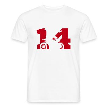 Moto 14 biker - Men's T-Shirt - white - Front - AI Model Male 178 dark (178cm)