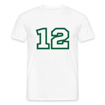 Numéro 12 sport vert - T-shirt homme - blanc - Devant - AI Model Male 178 dark (178cm)