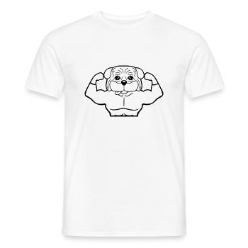 Chien Bodybuilder Muscles forts Gym Haltérophilie - T-shirt homme - blanc - Devant - AI Model Male 178 dark (178cm)