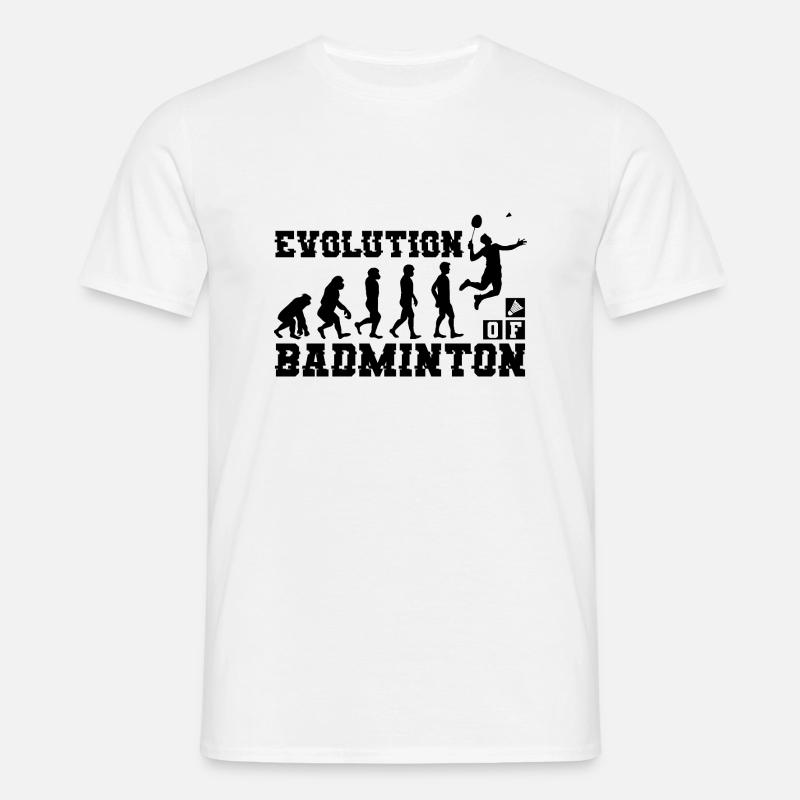 Badminton Evolution Silhouette - Männer T-Shirt - Weiß