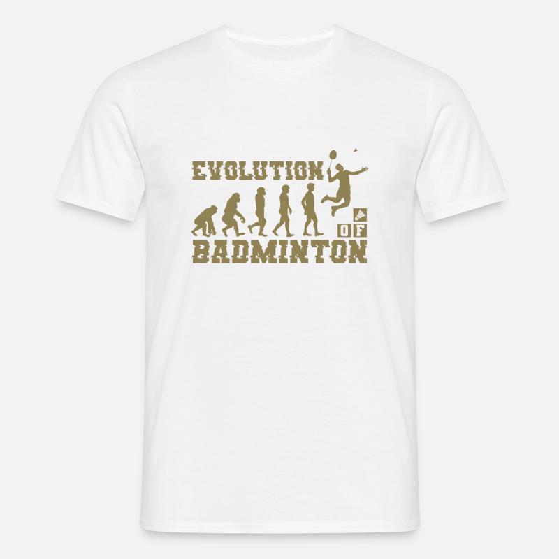 Badminton Evolution Silhouette - Männer T-Shirt - Weiß