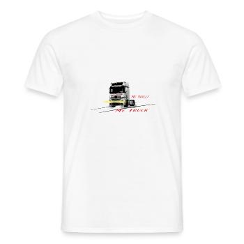 Truck with lettering - Men's T-Shirt - white - Front - AI Model Male 178 dark (178cm)