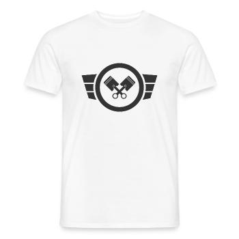 Deux temps d’amour - Simson Retro Logo Design - T-shirt homme - blanc - Devant - AI Model Male 178 dark (178cm)