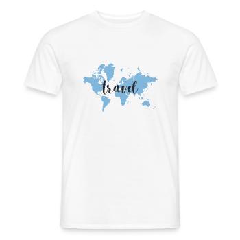 travel - Men's T-Shirt - white - Front - AI Model Male 178 dark (178cm)