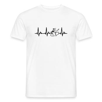 Kaffee EKG Herzschlag Herzfrequenz Herz - Männer T-Shirt - Weiß - Vorne - AI Model Male 178 dark (178cm)