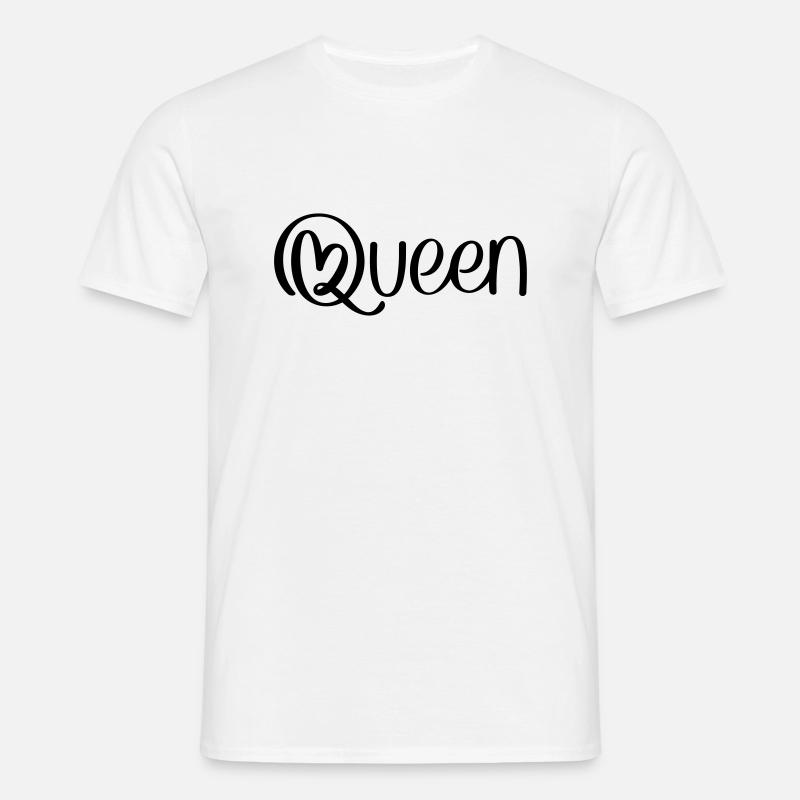Queen mit Herz - Männer T-Shirt - Weiß