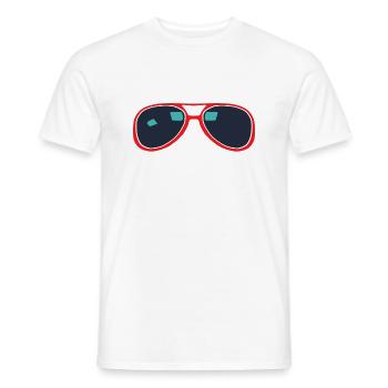 lunette de soleil - T-shirt homme - blanc - Devant - AI Model Male 178 dark (178cm)
