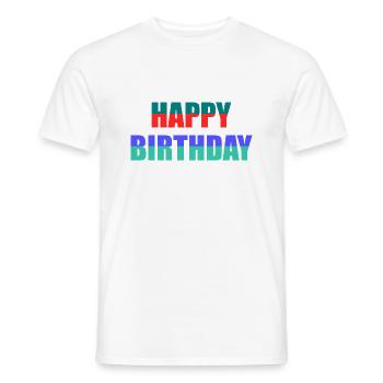 JAHRESTAG. ALLES GUTE ZUM GEBURTSTAG!. ALLES GUTE ZUM GEBURTSTAG!. - Männer T-Shirt - Weiß - Vorne - AI Model Male 178 dark (178cm)