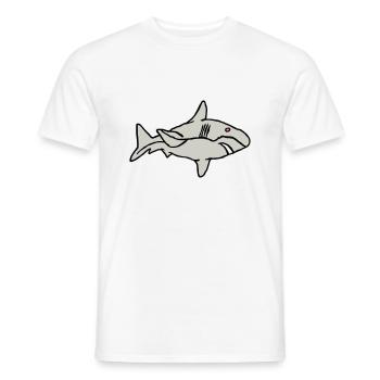 Fish Shark Predator Predator Water Graffiti Ocean - Men's T-Shirt - white - Front - AI Model Male 178 dark (178cm)