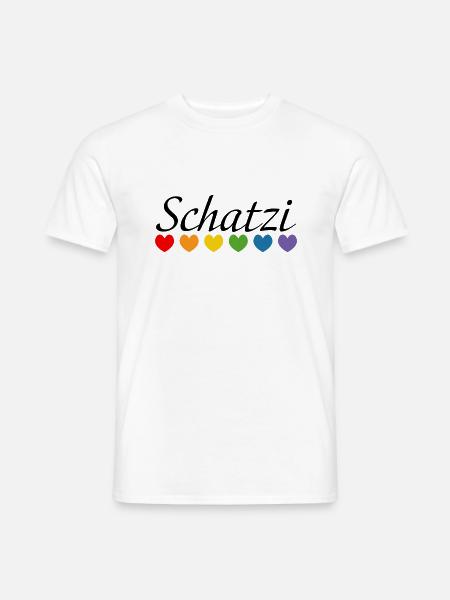 Regenbogenherz Schatzi LGBT lgbtqi queer - Männer T-Shirt - Weiß