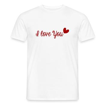 I LOVE YOU. VALENTINE'S DAY. BACHELORETTE PARTY. I LOVE YOU. - Men's T-Shirt - white - Front - AI Model Male 178 dark (178cm)