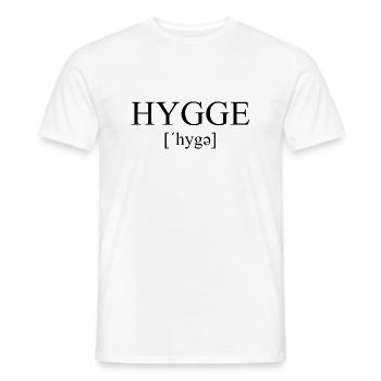 Hygge - Danish tradition - Attitude to life - Nice - Men's T-Shirt - white - Front - AI Model Male 178 dark (178cm)