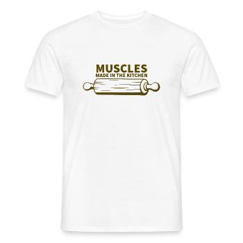 muscles made in the kitchen - Men's T-Shirt - white - Front - AI Model Male 178 dark (178cm)