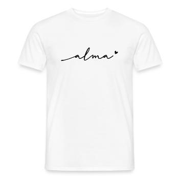 Alma Cursive Name - Men's T-Shirt - white - Front - AI Model Male 178 dark (178cm)