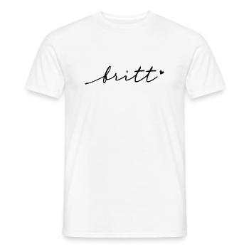 Britt Cursive Name - Men's T-Shirt - white - Front - AI Model Male 178 dark (178cm)