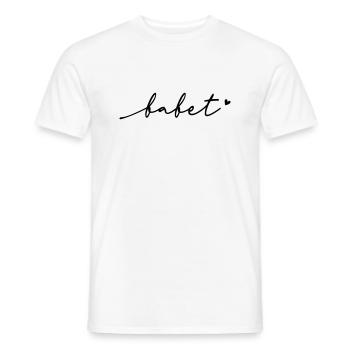 Babet Cursive Name - Men's T-Shirt - white - Front - AI Model Male 178 dark (178cm)