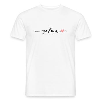 Salma Name Calligraphy Font - Men's T-Shirt - white - Front - AI Model Male 178 dark (178cm)