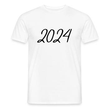 2024 Jahreszahl Datum Zahl Anno Kalenderjahr USA - Männer T-Shirt - Weiß - Vorne - AI Model Male 178 dark (178cm)