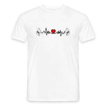 Fréquence cardiaque cardio Appenzell Rhodes-Intérieures Suisse - T-shirt homme - blanc - Devant - AI Model Male 178 dark (178cm)