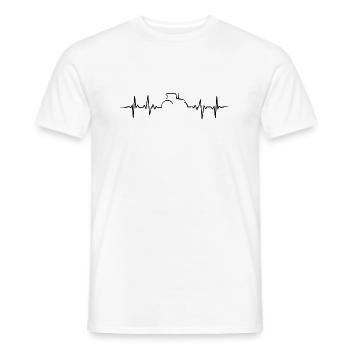 Agriculture Tractor Heartbeat Trekker Farmer - Men's T-Shirt - white - Front - AI Model Male 178 dark (178cm)