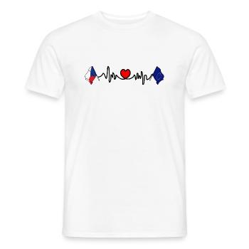 Cardio Herz Flagge Tschechien, Flagge Europa - Männer T-Shirt - Weiß - Vorne - AI Model Male 178 dark (178cm)