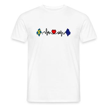 Cardio Cardio avec Drapeau Suède, Europe - T-shirt homme - blanc - Devant - AI Model Male 178 dark (178cm)