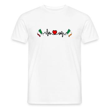 Cardio Cardio avec Drapeau Italie, Irlande - T-shirt homme - blanc - Devant - AI Model Male 178 dark (178cm)