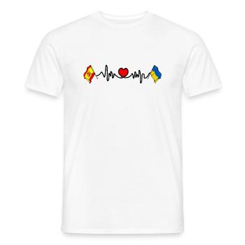 Cardio-Herz mit Flagge Spanien, Ukraine - Männer T-Shirt - Weiß - Vorne - AI Model Male 178 dark (178cm)