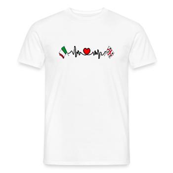 Cardio heart with Flag Italy, region Sardinia - Men's T-Shirt - white - Front - AI Model Male 178 dark (178cm)