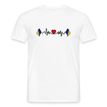 Cardio fréquence cardiaque pour Bosnie-Herzégovine - T-shirt homme - blanc - Devant - AI Model Male 178 dark (178cm)