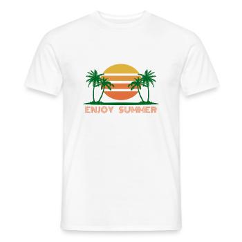 Enjoy Summer - Men's T-Shirt - white - Front - AI Model Male 178 dark (178cm)
