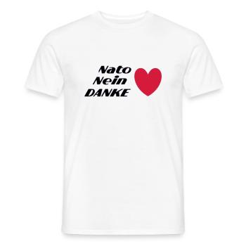 Nato Nein DANKE - Männer T-Shirt - Weiß - Vorne - AI Model Male 178 dark (178cm)