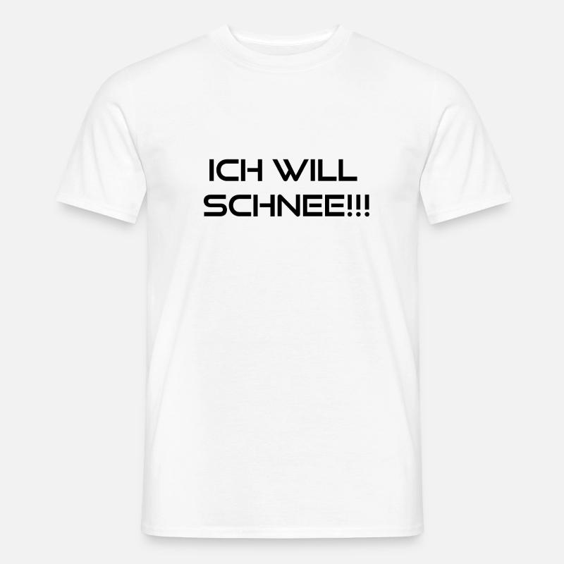 ich will schnee - Männer T-Shirt - Weiß